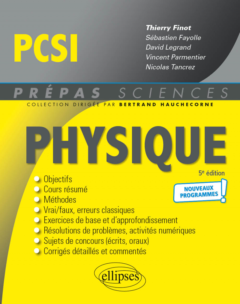 Physique PCSI - Programme 2021 - 5e édition