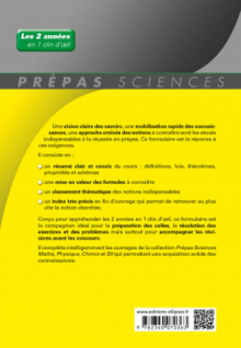 Formulaire PCSI/PC - Maths - Physique-chimie - SII - Nouveaux programmes - 3e édition