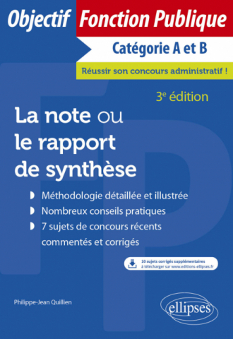 La note ou le rapport de synthèse - 3e édition