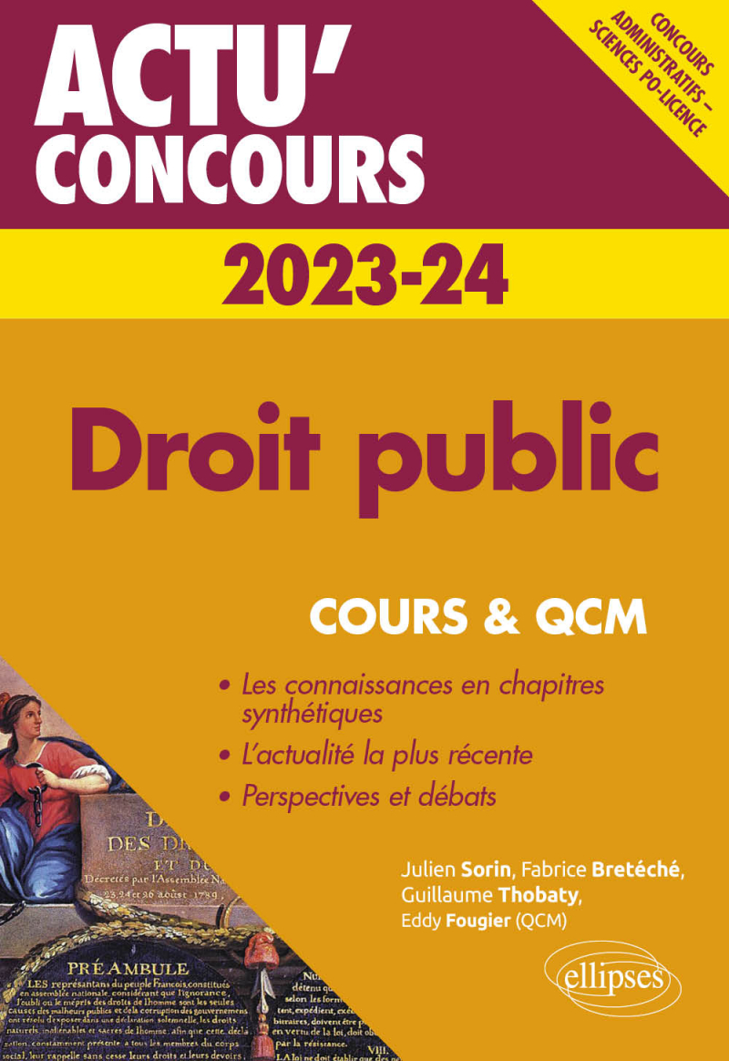 Droit public 2023-2024 - Cours et QCM - édition 2023-2024