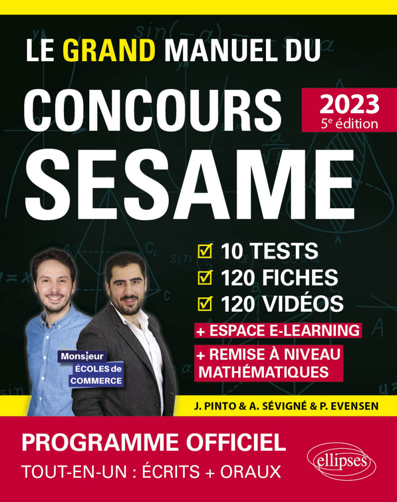 Le Grand Manuel du concours SESAME (écrits + oraux) - édition 2023