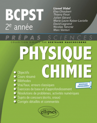 Physique-Chimie BCPST 2e année - Programme 2022