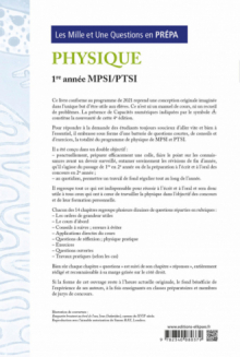 Les 1001 questions de la physique en prépa - 1re année MPSI-PTSI - 4e édition