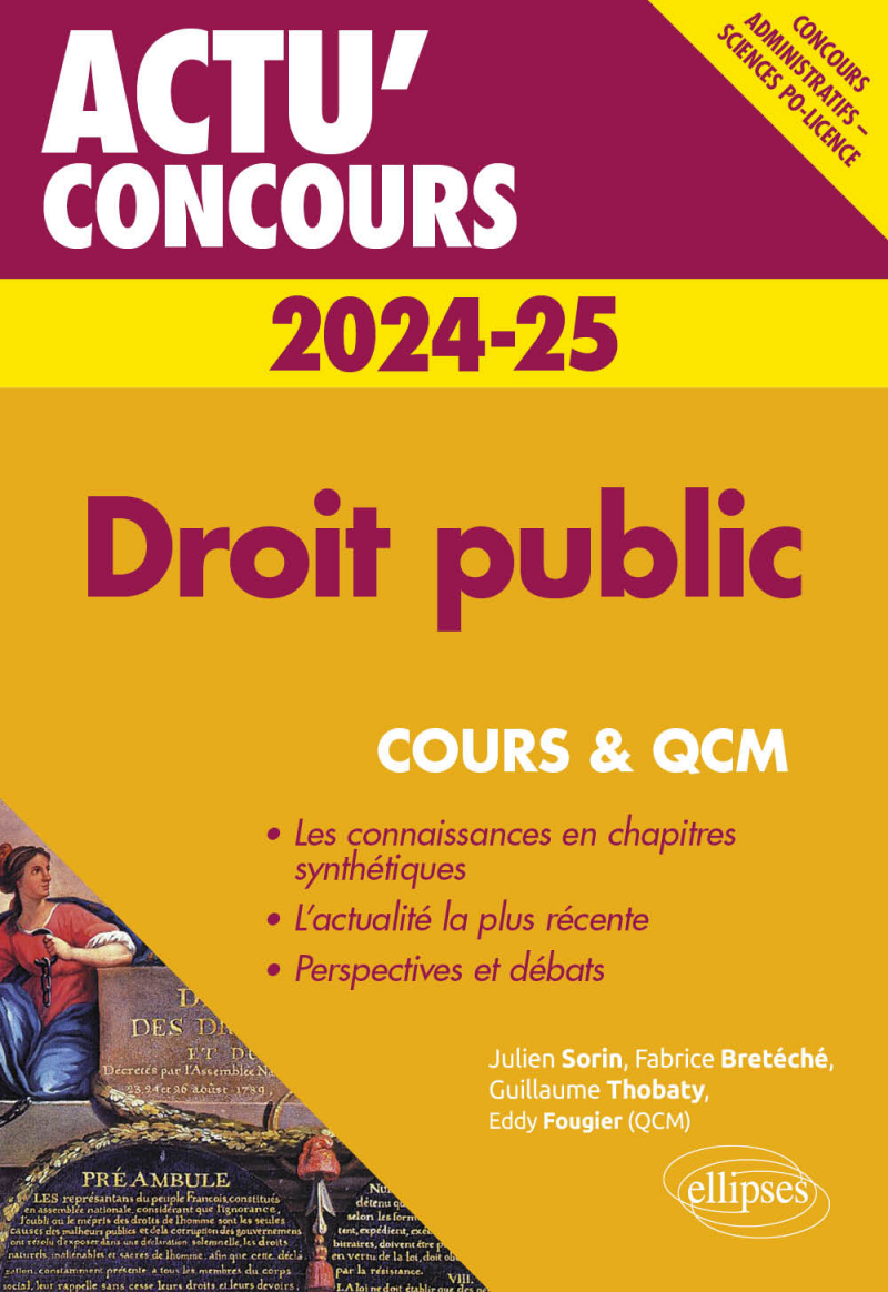 Droit public 2024-2025 - Cours et QCM - édition 2024-2025
