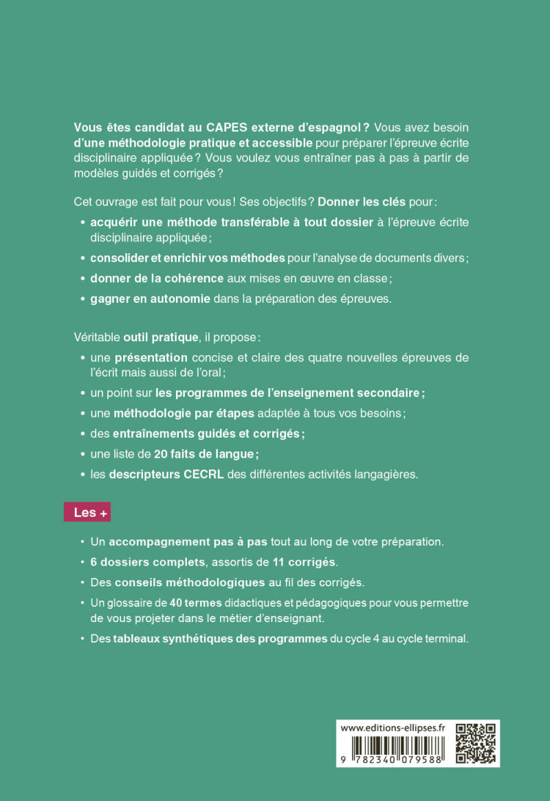 CAPES Espagnol Epreuve disciplinaire appliquée Session 2024