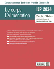 Concours commun IEP 2024 - 1ere année Le corps / L'alimentation