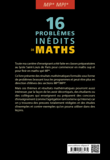 16 problèmes inédits de mathématiques - MP* et MPI*
