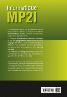 Informatique MP2I - Cours, programmes en C et OCaml et exercices corrigés