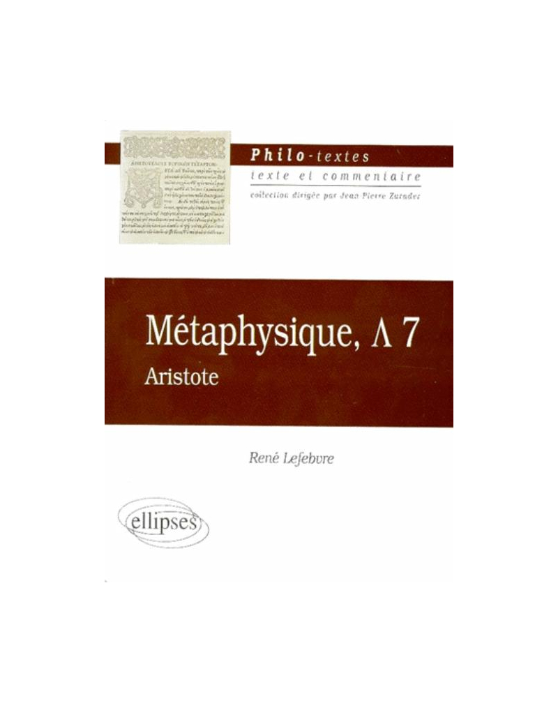 Aristote, Métaphysique, L 7