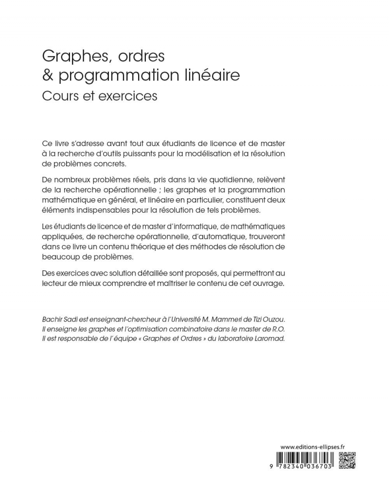 Graphes, ordres & programmation linéaire - Cours et exercices