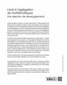 L’oral à l’agrégation de mathématiques - Une sélection de développements - 2e édition
