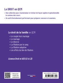 Le droit de la famille en QCM - 5e édition