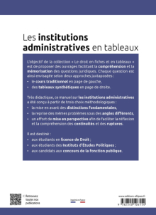 Les institutions administratives en tableaux - 2e édition