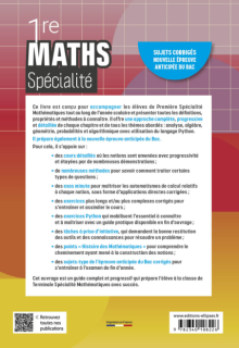 Mathématiques Spé Première - Cours, exos minute et exercices corrigés. Entraînement à la nouvelle épreuve anticipée du Bac