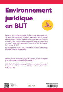 Environnement juridique en BUT (bachelor universitaire de technologie) - Le programme complet de la 1re à la 3ème année de BUT tertiaire