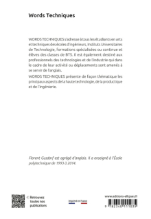 Words Techniques - Dictionnaire thématique anglais. Industrie, technologies, ingénierie