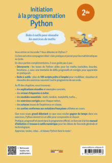 Initiation à la programmation Python - Seconde - Boite à outils pour résoudre les exercices de maths