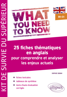 What you need to know.  Kit de survie du supérieur - 25 fiches thématiques en anglais pour comprendre et analyser les enjeux actuels