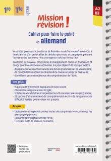 Mission révision ! Cahier pour faire le point en allemand en 1re et en Terminale. [Enseignement commun - Programme 2025] - Grammaire, vocabulaire, compréhension écrite.  Niveau A2-B2