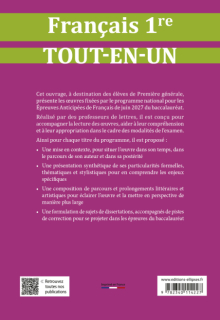Français. Première. Tout-en-un sur les œuvres au programme du bac - Session 2026-2027