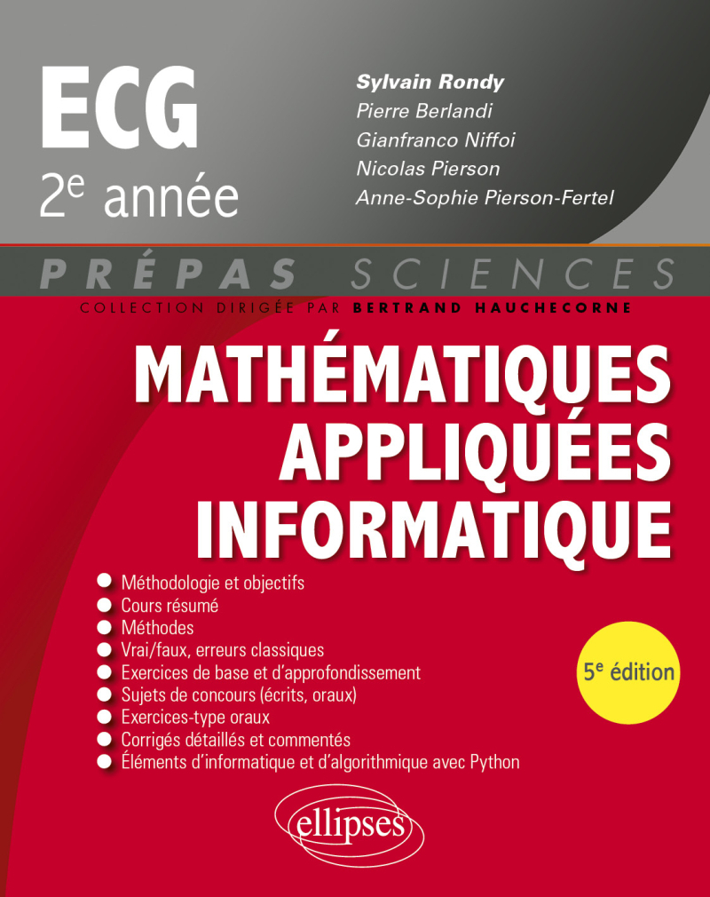 Mathématiques appliquées - Informatique - prépas ECG 2e année - 5e édition