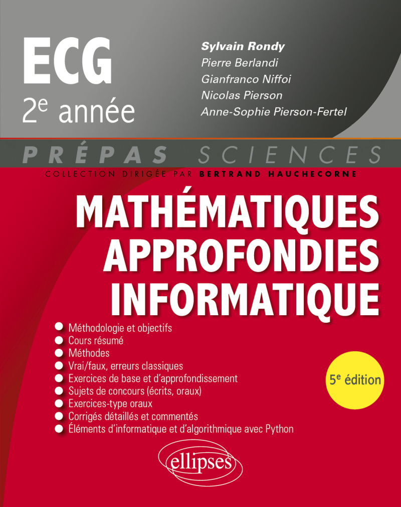 Mathématiques approfondies - Informatique - prépas ECG 2e année - 5e édition