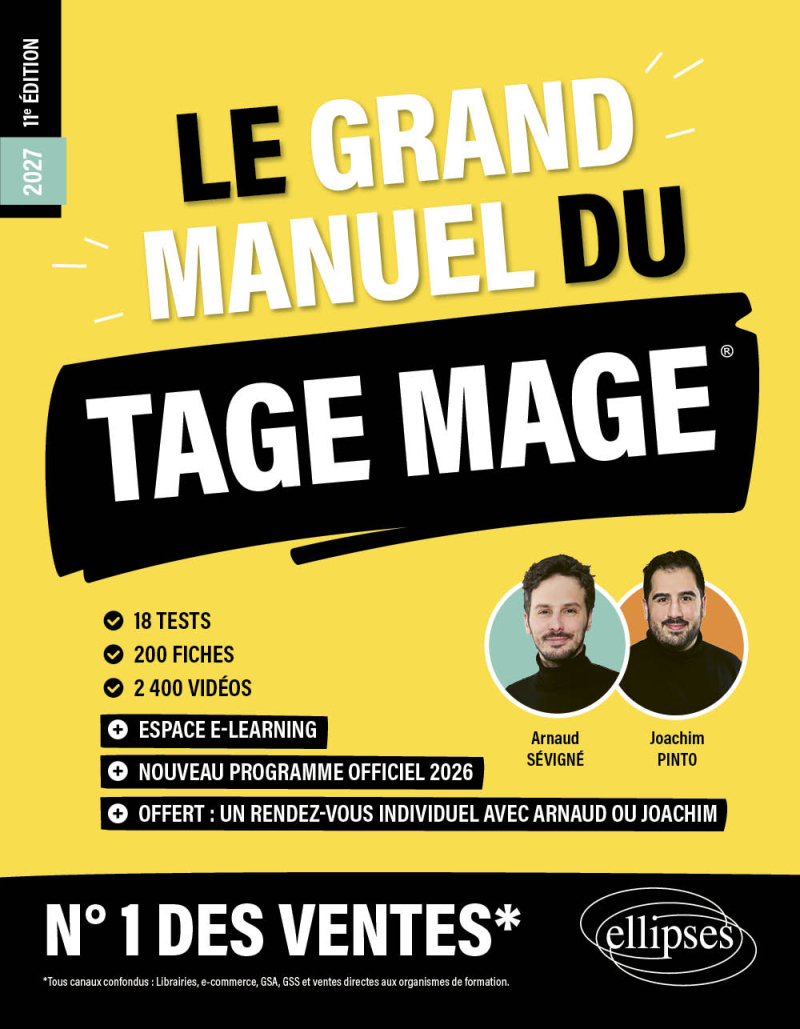 Le Grand Manuel du TAGE MAGE – N°1 DES VENTES - 18 tests blancs + 200 fiches de cours + 2000 vidéo - 11e édition - édition 2027