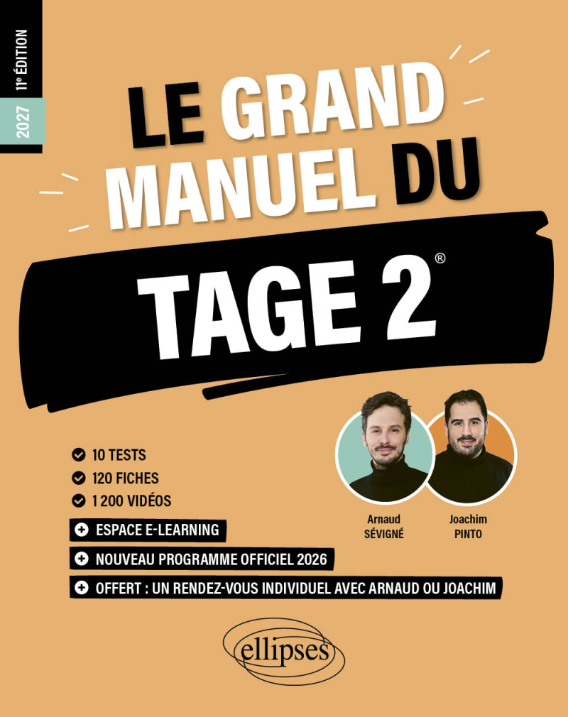 Le Grand Manuel du TAGE 2 - 10 tests blancs + 120 fiches de cours + 1200 vidéos - 11e édition - édition 2027