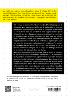 Philosopher avec les sciences - Le problème de la vie