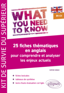 What you need to know.  Kit de survie du supérieur - 25 fiches thématiques en anglais pour comprendre et analyser les enjeux actuels