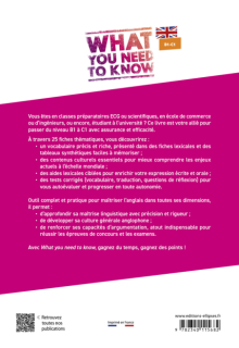 What you need to know.  Kit de survie du supérieur - 25 fiches thématiques en anglais pour comprendre et analyser les enjeux actuels