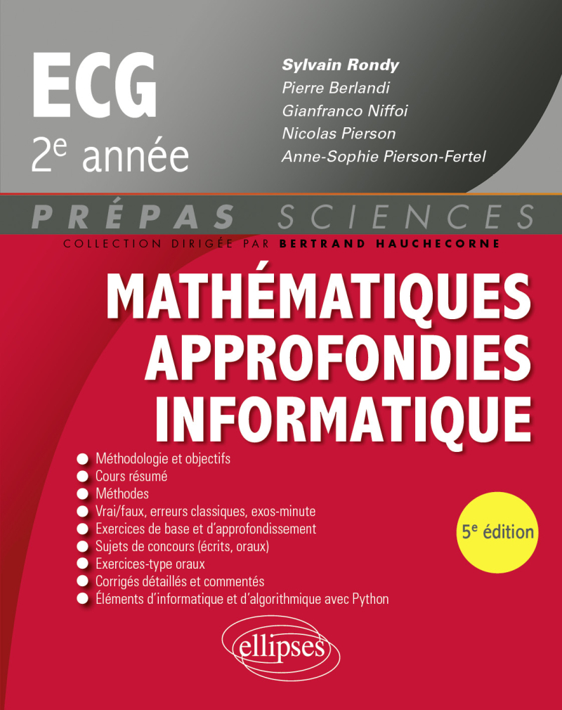 Mathématiques approfondies - Informatique - prépas ECG 2e année - 5e édition
