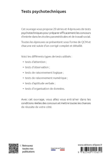 Tests psychotechniques - Tous concours paramédicaux et sociaux