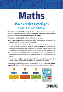 Mathématiques - 354 exercices corrigés classés par compétences - 5e - 2e édition
