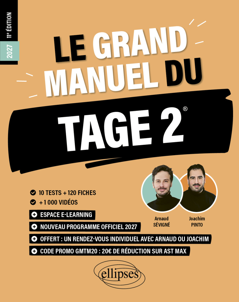 Le Grand Manuel du TAGE 2 - 10 tests blancs + 120 fiches de cours + 1200 vidéos - 11e édition - édition 2027