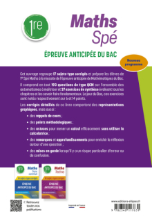 Spé Maths Première - 15 sujets-type corrigés de l’épreuve anticipée du Bac - 2e édition