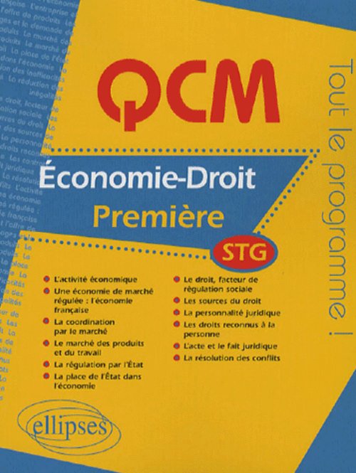 Qcm économie Droit Première Stg Parascolaire Lycée - 