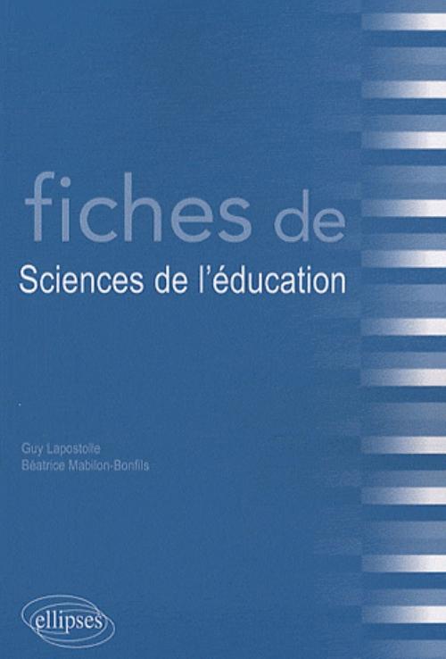 Fiches de Sciences de l'éducation Droit Editions Ellipses